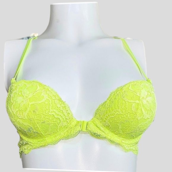 PINK by VICTORIA SECRET "The Date" Lime Green Yellow Lace Bra - Picture 16 of 16